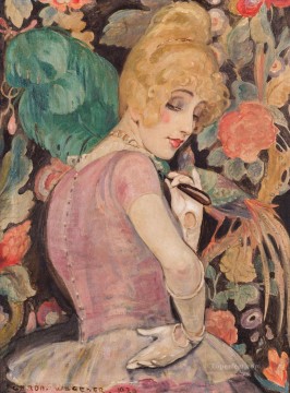 羽扇を持つデンマークの少女リリ ゲルダ・ウェゲナー Oil Paintings